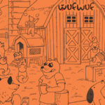 Cartoon of Wuf Wuf farm - farm dogs